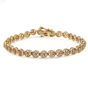 Haus of Brilliance 14K Yellow Gold Plated Diamond Circle Tennis Bracelet